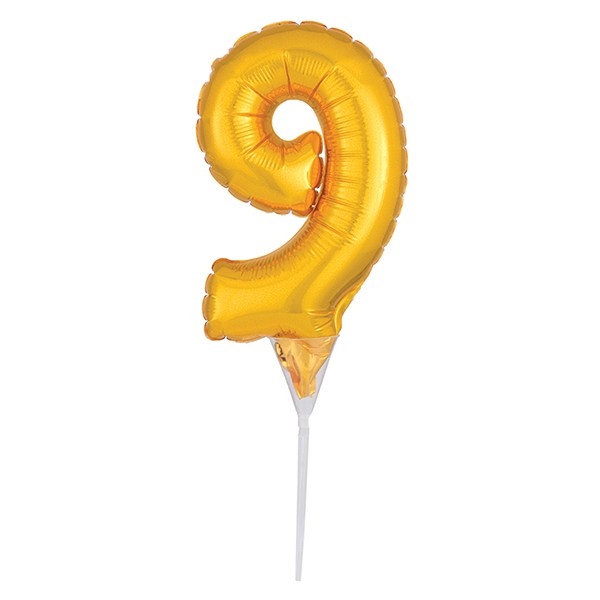 Cake Topper - Foil Balloon Gold - 9